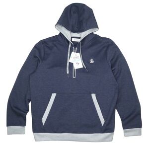 Original Penguin Sport Hoodie Mens Large Navy Quarter Zip Color Block NWT Golf